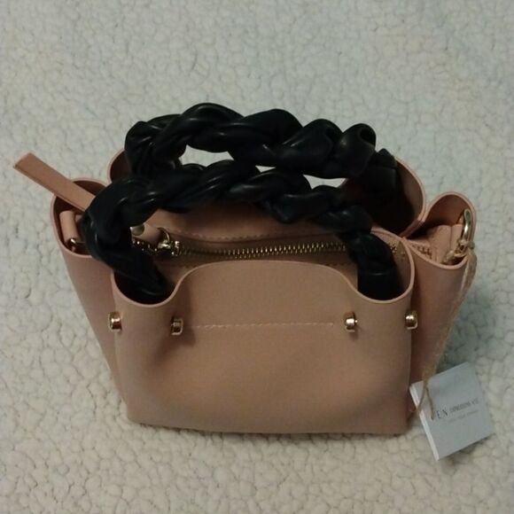 E/N Expressions Inc Vegan Leather Crossbody Handbag Purse Blush - Picture 4 of 4